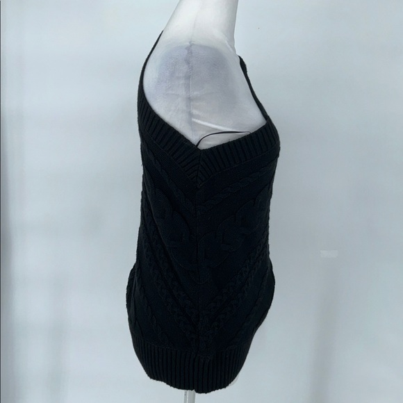 L'AGENCE Zoey Cable Knit Merino Wool one shoulder black sweater size Large - Picture 4 of 10